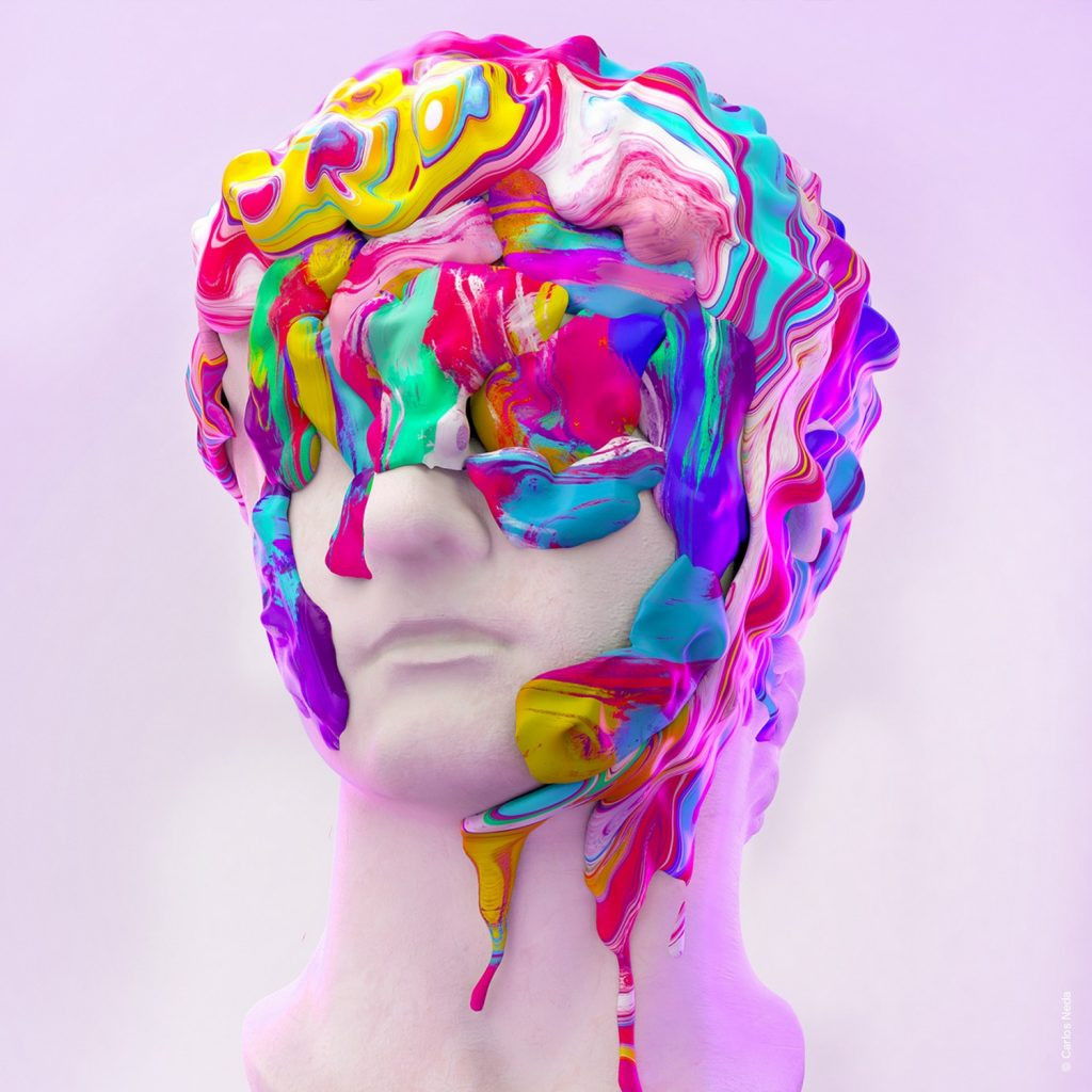 Фотография портрета младенца в шапке для купания - одеяние на голове.