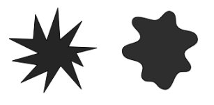 Звездный символ на листе растения с изображением морской жизни - акула.