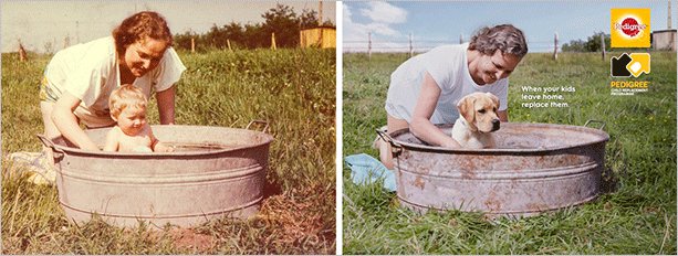 Взрослый мужчина стоит рядом с ванной на свежем воздухе, со своей собакой у воды.