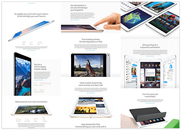 Рекламный постер компьютерной электроники с человеком, ребенком и автомобилем.