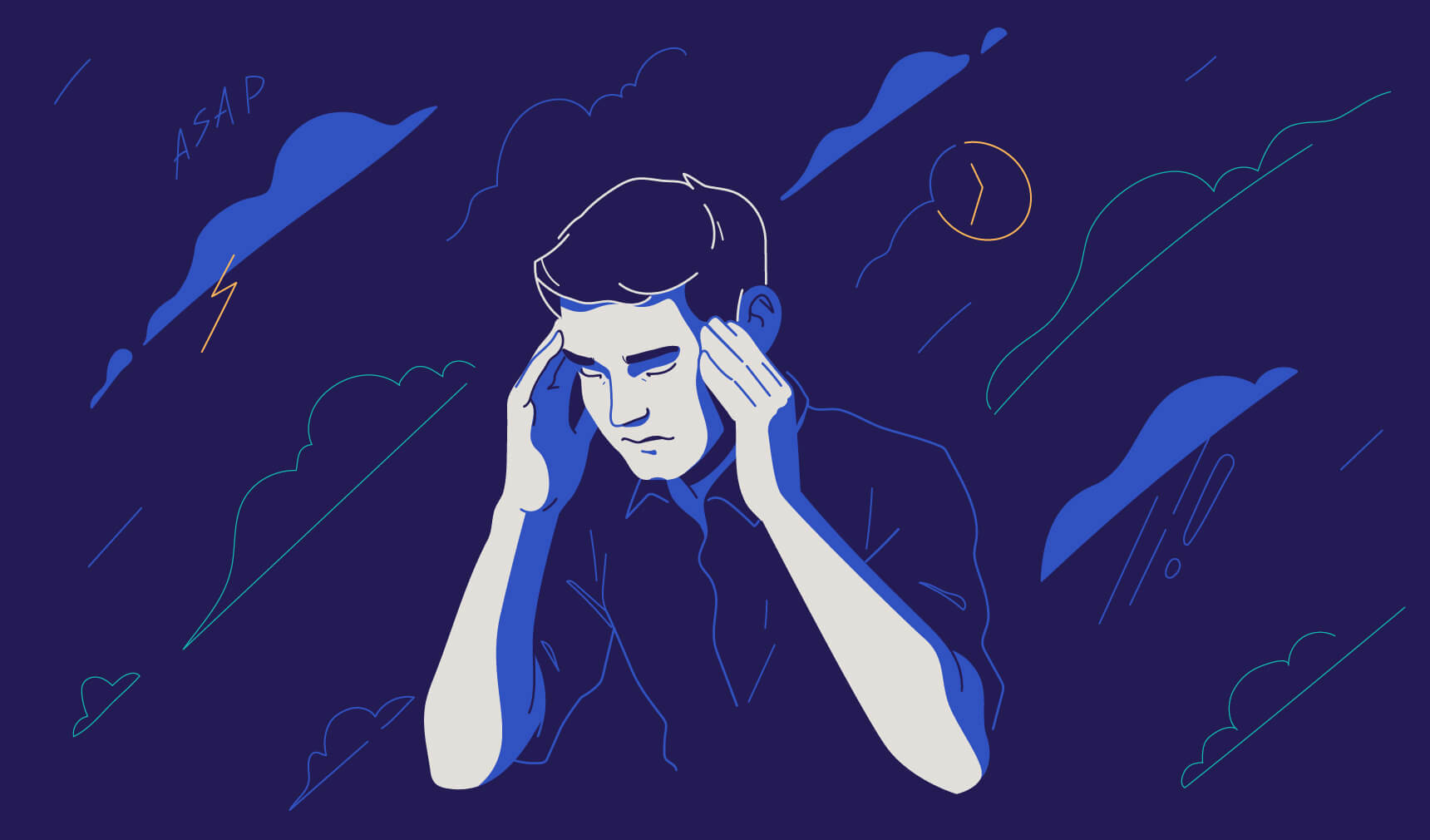 Человек с изобразительной рожицей в стиле арт-картун (Person with expressive face in art cartoon style)