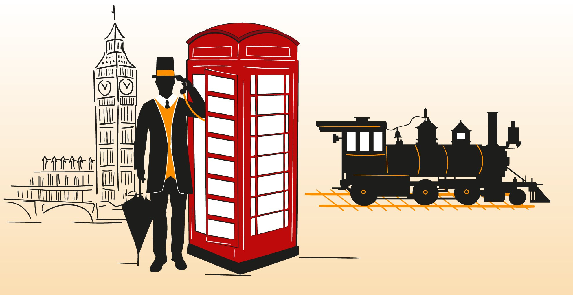 "Adult male in coat standing near train engine wheel on railway track"