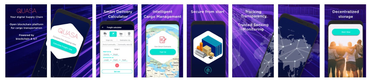 "Advertisement poster featuring person holding electronics and phone toy with text"