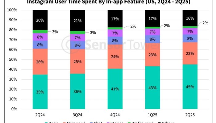 Reels Continue to Dominate: Time Spent Surges to 45% as Ad Revenue Matches Growth