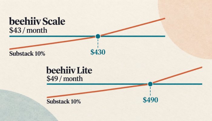 beehiiv eða Substack: 430 dala tekjur snúa kostnaðinum
