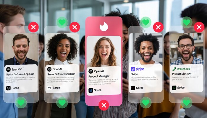 Sorce: Tinder for Jobs, Where Swiping Right Means “Apply Now” (and AI Does the Rest)