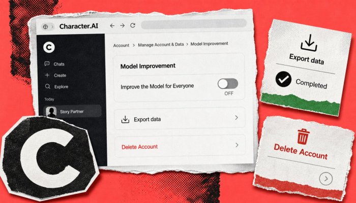 Character.AI Lets Users Opt Out of Training—Deletion Is a Separate Right