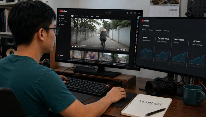 View YouTube tăng từ khung hình đầu, nhưng tiền vẫn theo lượt xem gắn kết