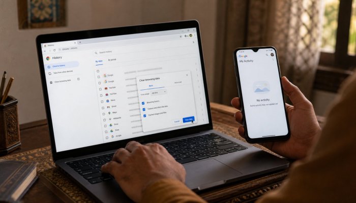 My Activity صاف کرنے کے بعد بھی Chrome history کیوں باقی رہتی ہے؟