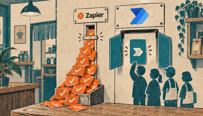 Zapier atau Power Automate: biaya tugas berhadapan dengan lisensi pengguna