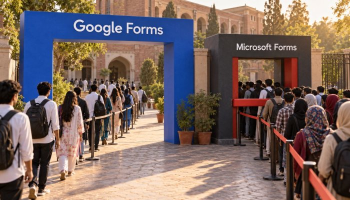 Google Forms یا Microsoft Forms؟ جواب کی حد انتخاب بدل سکتی ہے