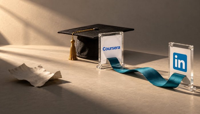 เพิ่มใบรับรอง Coursera ใน LinkedIn: ลิงก์ตรวจสอบสำคัญกว่าโพสต์อวด