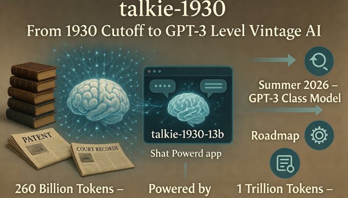 Talkie-1930: The Largest “Vintage” LLM Ever Built, Trained Exclusively on a World That Ended in 1930