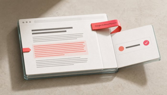 Google ajoute un bouton « Source préférée » qui ramène au même article