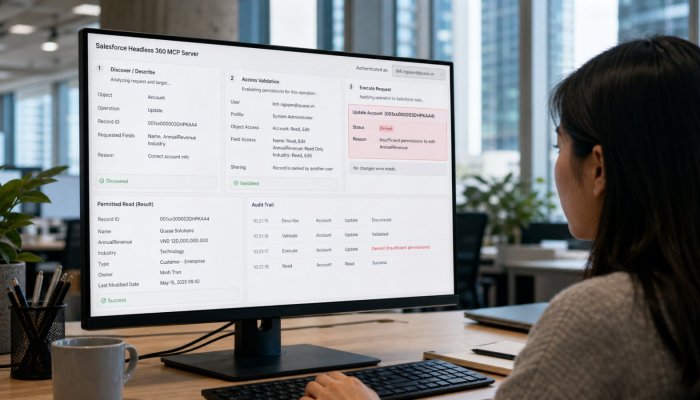 Salesforce mở gần 200 API cho tác nhân AI: Quyền người dùng là giới hạn cuối