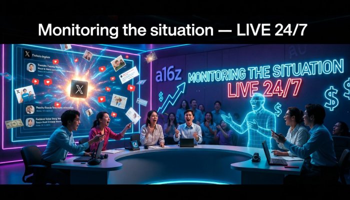 a16z Invests in MTS: The 24/7 “Monitoring the Situation” Livestream That Wants to Own Real-Time News on X
