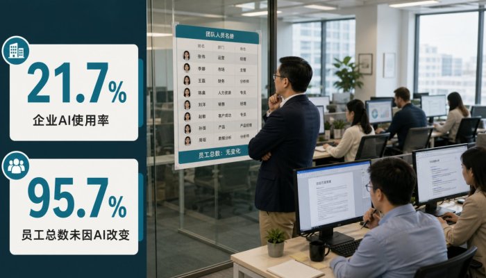 美国企业AI采用率升至21.7%,但95.7%并未因此裁员
