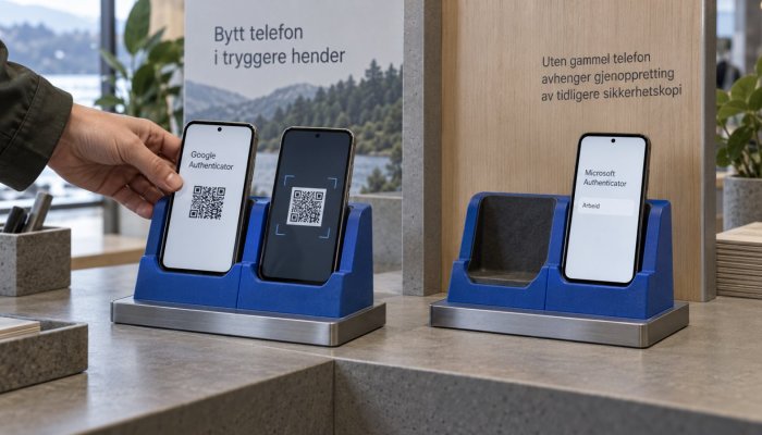 Google eller Microsoft Authenticator: telefonbyttet avgjør valget