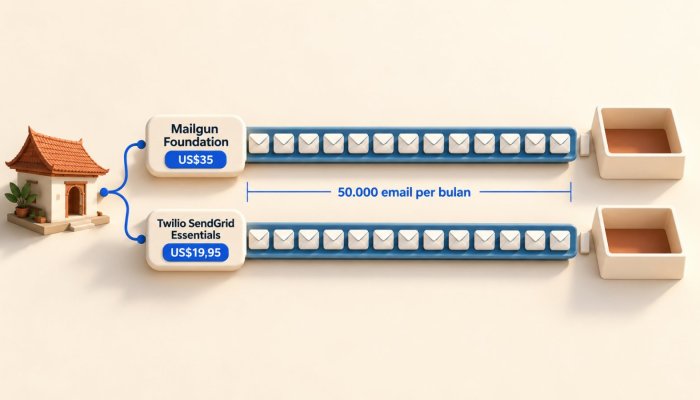 Mailgun atau SendGrid: 50.000 email murah belum menjamin terkirim