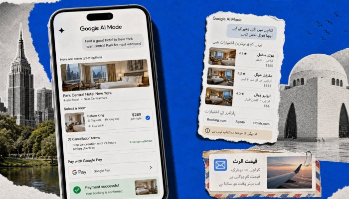Google AI Mode میں ہوٹل بکنگ آ گئی، مگر پاکستان ابھی فہرست سے باہر