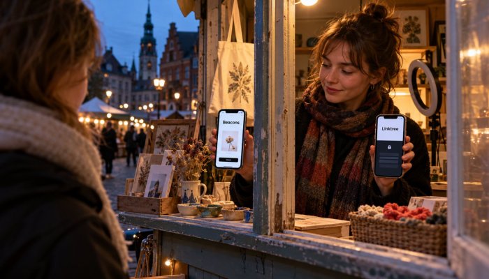 Linktree vai Beacons: 9% un 12% maksa pārrēķina saites vērtību