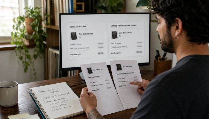 Gumroad cobra 30% pela descoberta — o tráfego próprio vale mais