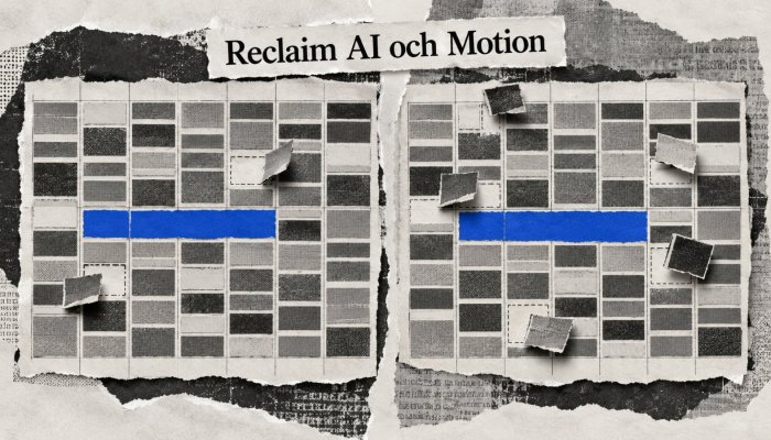 Reclaim AI eller Motion: kalendern avslöjar vem som kräver mest handpåläggning