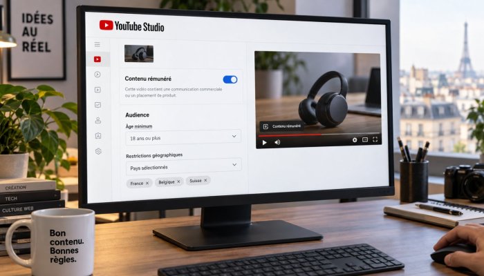 Partenariats YouTube : l’âge et le pays deviennent des réglages visibles
