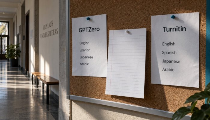 GPTZero ar Turnitin: lietuviško teksto patikimai neįvertina nė vienas