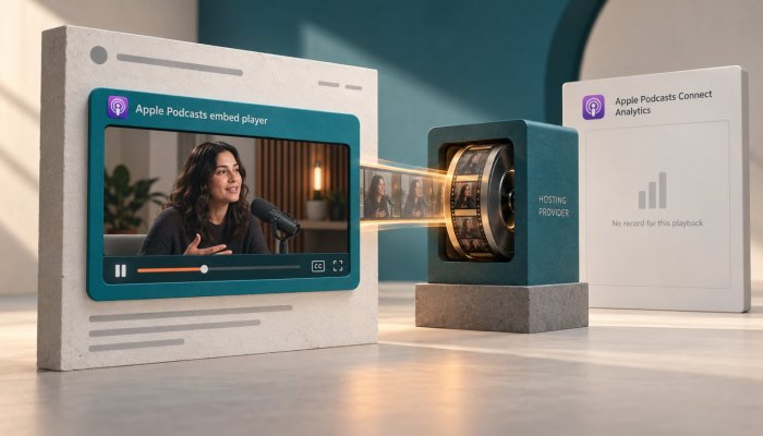 Apple Podcasts leva vídeo ao player incorporado — plays ficam fora do painel