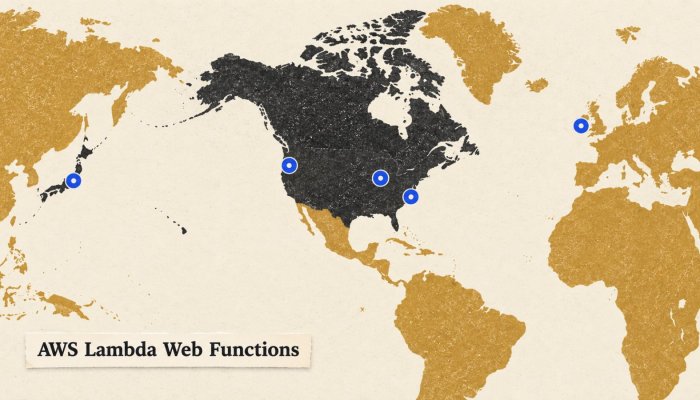 AWS Lambda жирийн Node.js сервер ажиллуулна, гэхдээ таван бүсээр хязгаарлагдав