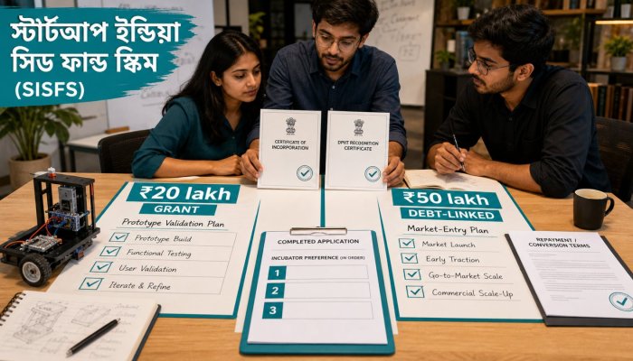 Startup India Seed Fund: ₹২০ লাখ grant আর ₹৫০ লাখ ঋণের পার্থক্য