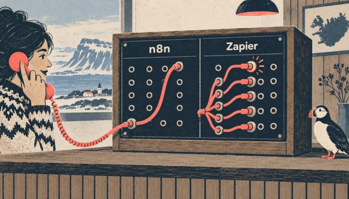 n8n eða Zapier: eitt langt gervigreindarferli getur snúið kostnaðinum