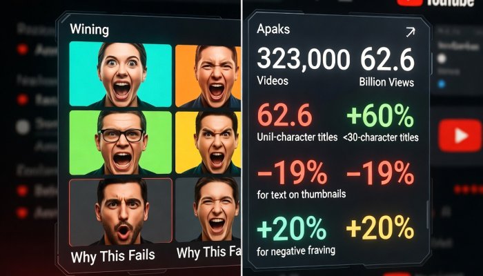YouTube’s Biggest Thumbnail & Title Study Ever: 323,000 Videos, 62.6 Billion Views, and the Brutal Truth About What Actually Gets Clicks