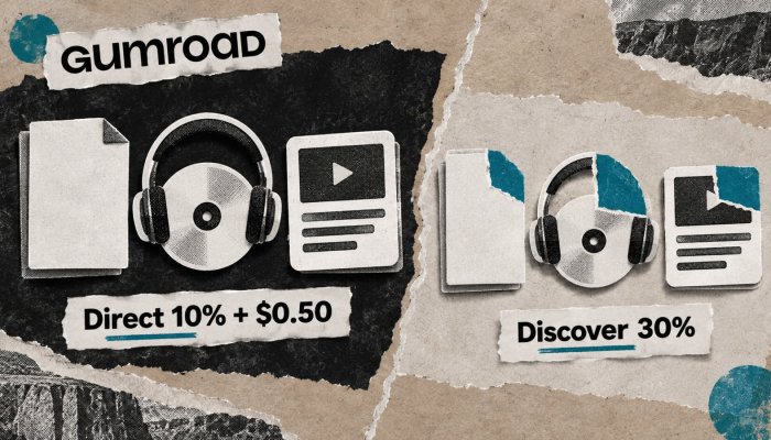 Gumroad prend 30 % via Discover : le trafic direct change la facture