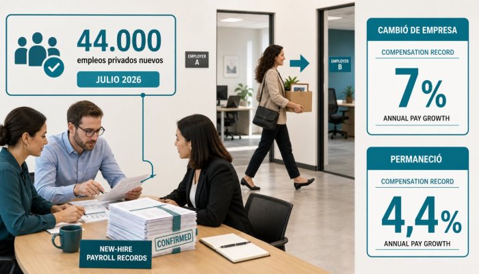 La contratación privada se frena, pero cambiar de empleo paga un 7% más