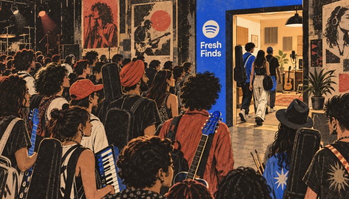 Spotify का Fresh Finds Forward—10,000 कलाकार, पर प्रवेश आवेदन से नहीं