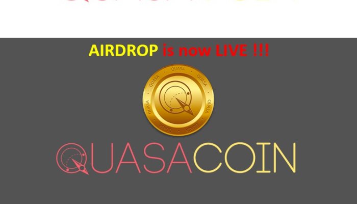 Quasacoins (QUA) airdrop members are paid tokens