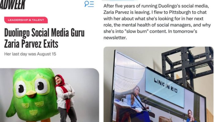 Zaria Parvez’s Exit from Duolingo SMM Role Highlights the Path to Social Media Stardom