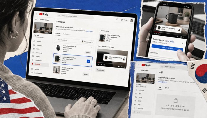 YouTube에 Amazon 상품 태그가 붙었다—한국 크리에이터는 아직 제외