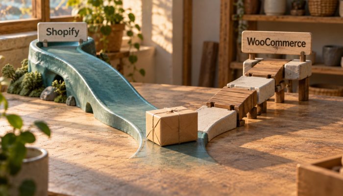 Shopify أم WooCommerce؟ السرعة الجاهزة تقابل كلفة التحكم