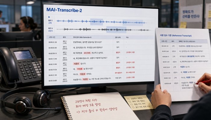 MAI-Transcribe-2는 시간당 0.10달러…한국어 성능은 따로 봐야 한다