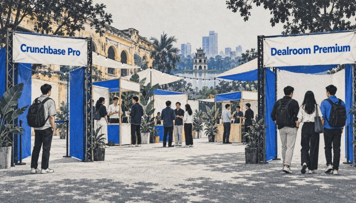 Crunchbase hay Dealroom: 79 USD/tháng gặp mức sàn 12.600 euro/năm