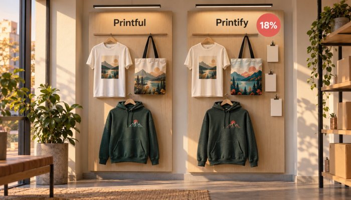 Printful או Printify: חיסכון של 18% עלול לקנות פחות עקביות