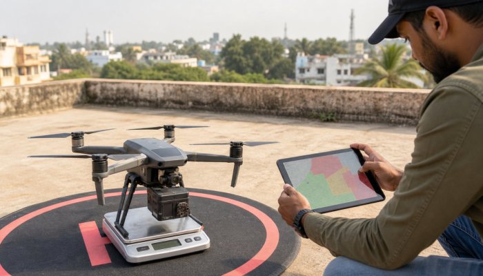 भारत में ड्रोन उड़ाने के नियम: पंजीकरण, हवाई क्षेत्र और Remote Pilot Certificate की जाँच