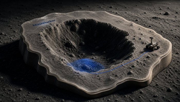 MoonHacker चंद्र जल के संकेत खोजेगा—नक्शा अभी भंडार का प्रमाण नहीं