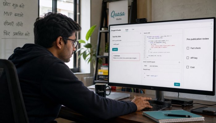 Google AI Studio में पहला MVP बनाएँ—प्रकाशन से पहले ये सीमाएँ जाँचें