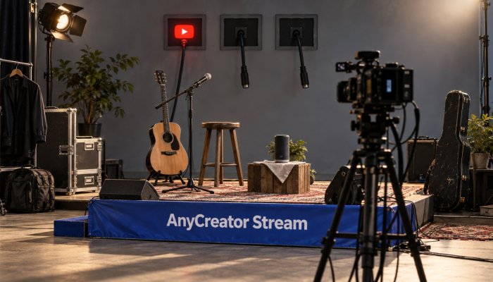 AnyCreator Stream में कमाई एक जगह—अभी केवल YouTube Live जुड़ा