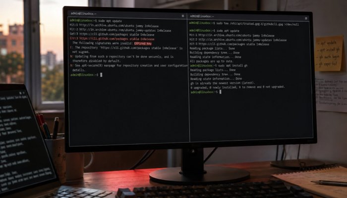 GitHub CLI अपडेट रुक गया? पुरानी Linux कुंजी बदलना जरूरी