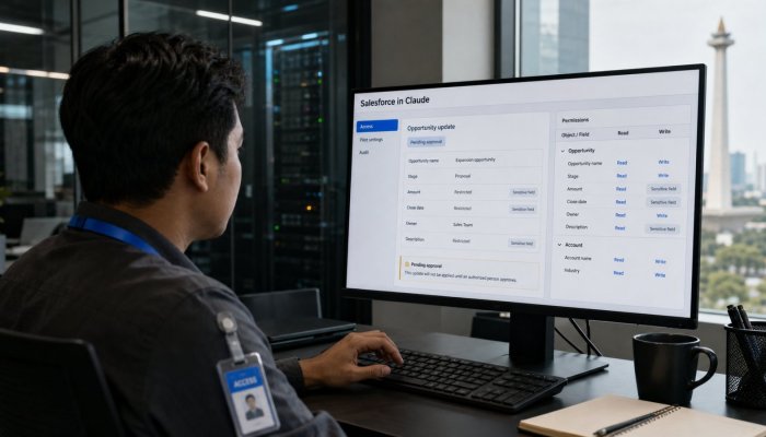 Salesforce di Claude bisa menulis ke CRM—batasi izin sebelum beta dibuka